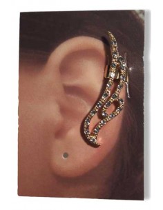 Bijoux d'oreilles motif aile de cygne sertie