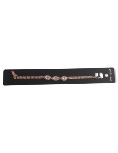 Bracelet double chaine strass motifs trio de perles