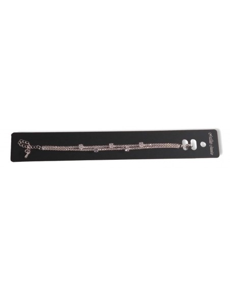 Bracelet double chaine strass