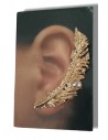 Bijou d'oreille plume décorée de 3 strass