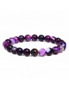 Bracelet agate violet pierres boules 8 mm