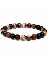 Bracelet agate Botswana pierres boules 8 mm