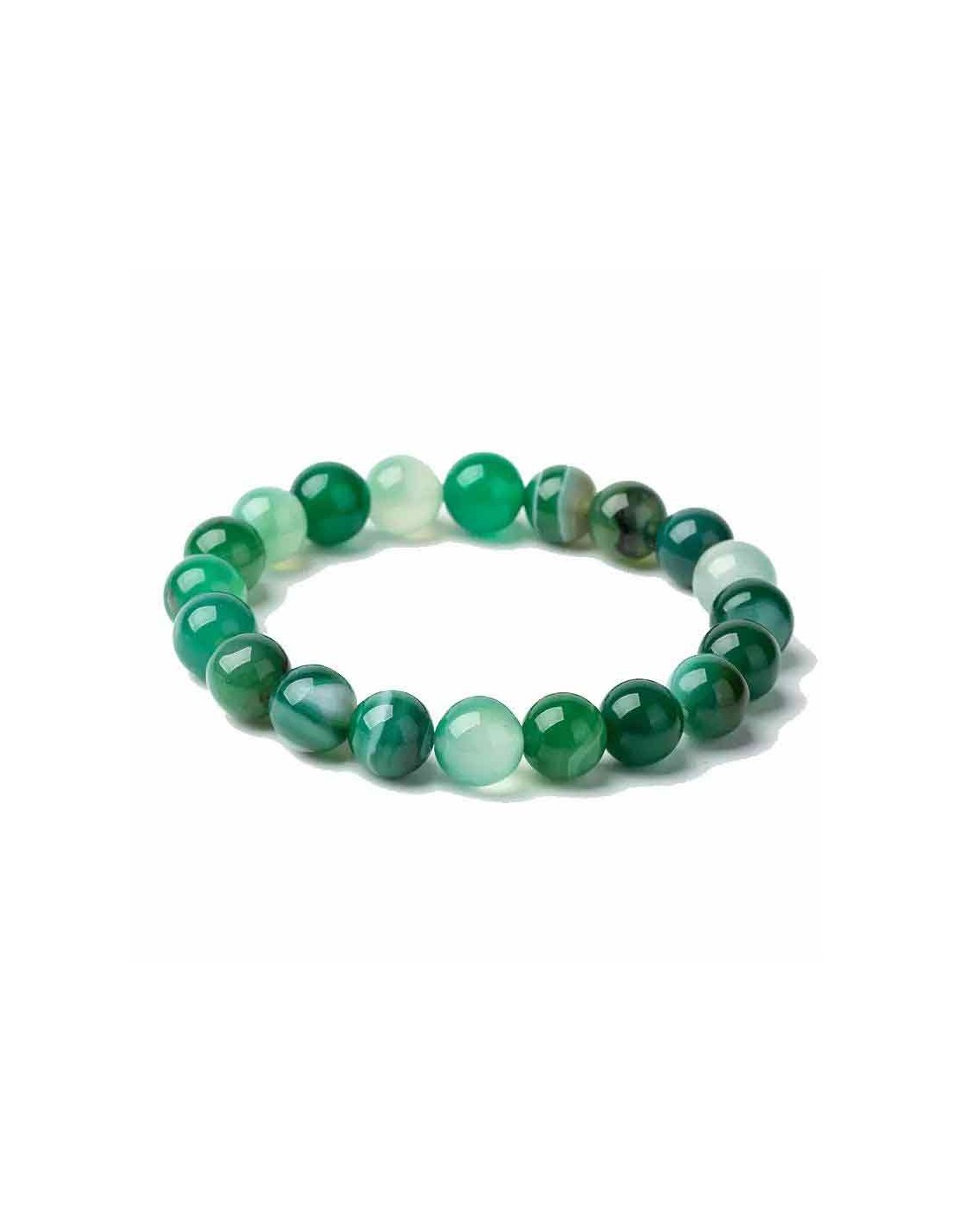 Bracelet en perles d'agate verte 10mm