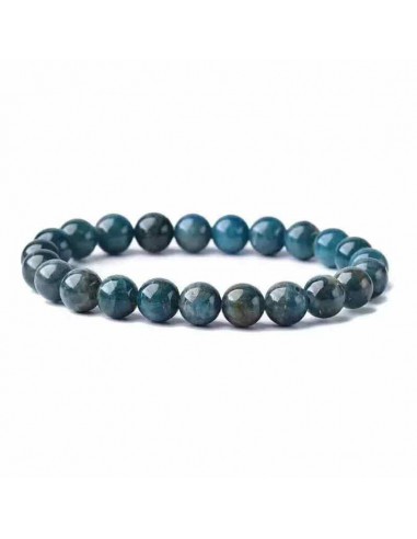 Bracelet apatite bleue pierres boules 8 mm