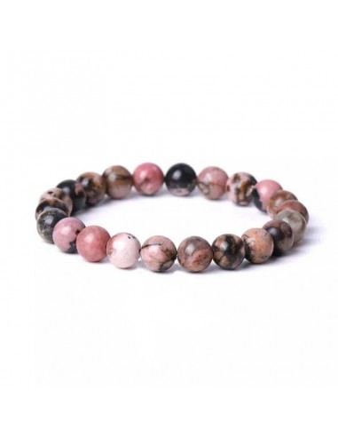 Bracelet rhodonite pierres boules 8 mm