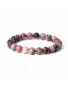 Bracelet rhodonite pierres boules 8 mm