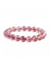 Bracelet quartz rose lavande pierres boules 10 mm