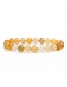 Bracelet agate jaune pierres boules 8 mm