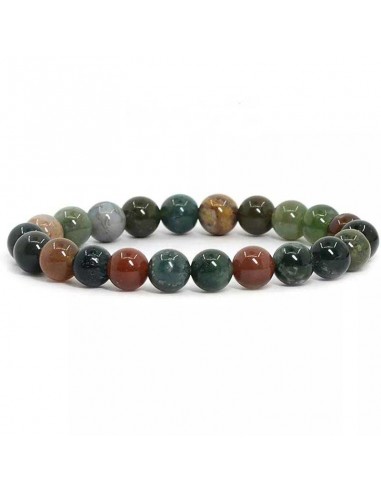 Bracelet agate indienne pierres boules 8 mm