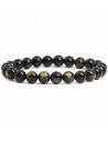 Bracelet obsidienne pierres boules 8 mm