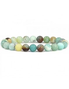 Bracelet amazonite givrée pierre naturelle boules 8 mm