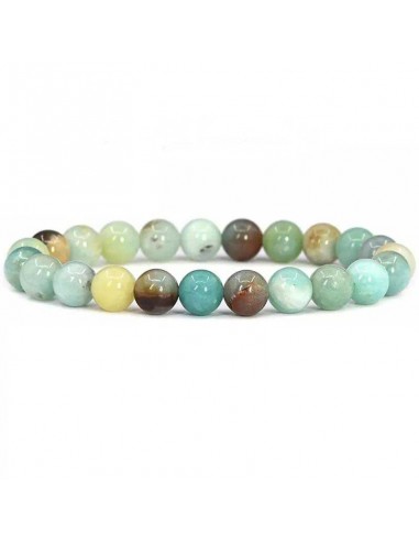 Bracelet amazonite givrée pierre naturelle boules 8 mm