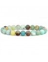 Bracelet amazonite givrée pierre naturelle boules 8 mm