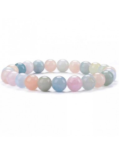 Bracelet morganite pierres boules 10 mm