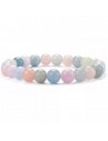 Bracelet morganite pierres boules 10 mm