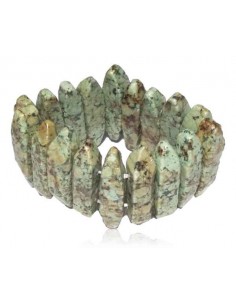 Bracelet manchette pierre agate africaine dentée