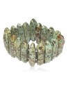 Bracelet manchette pierre agate africaine dentée