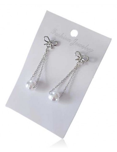 B.O double chaines pendantes et perle sur noeud