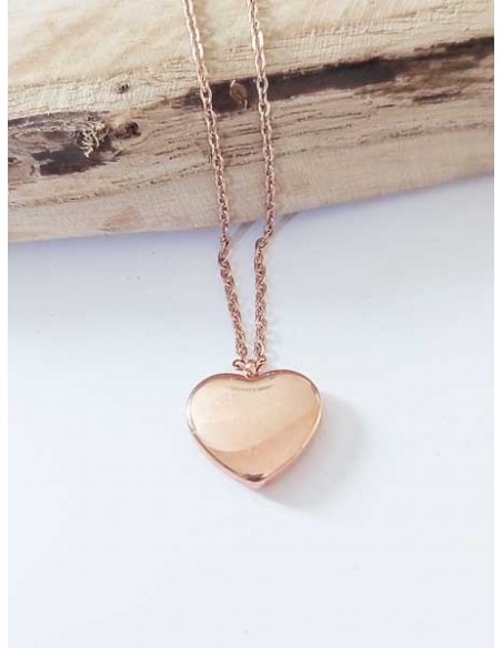 Collier acier inoxydable 316L doré pendentif coeur " Eternel Love"