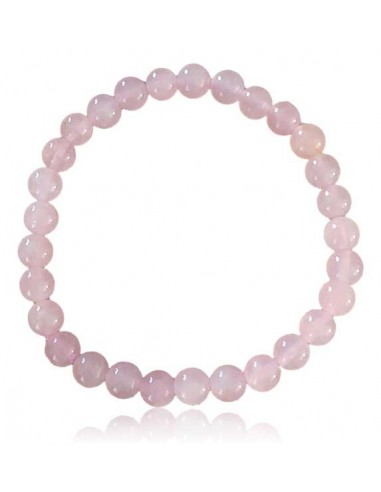 Bracelet quartz rose pierres boules 6 mm