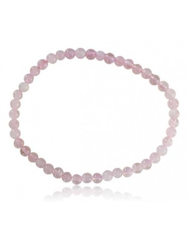 Bracelet quartz rose pierres boules 4 mm