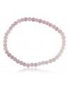 Bracelet quartz rose pierres boules 4 mm