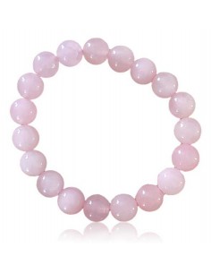 Bracelet quartz rose pierres boules 10 mm