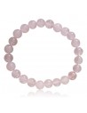 Bracelet quartz rose pierres boules 8 mm