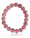 Bracelet quartz cerise pierres boules 10 mm