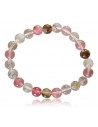 Bracelet quartz rose hématoide pierres boules 8 mm