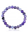 Bracelet agate violette craquelée boules 8 mm