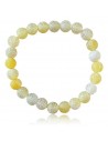 Bracelet agate mate jaune craquelée boules 8 mm