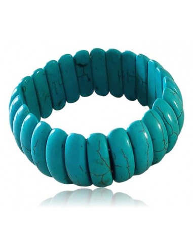 Bracelet turquoise reconstituée pierres ovales