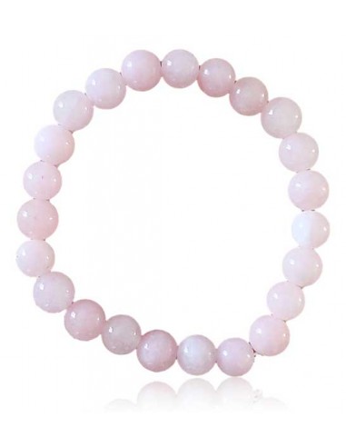 Bracelet agate rose opaque pierres boules 8 mm