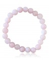 Bracelet agate rose opaque pierres boules 8 mm