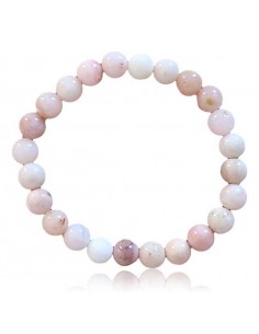 Bracelet opale rose pierres boules 8 mm