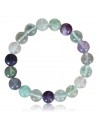 Bracelet fluorite perles rondes 10 mm pierre naturelle