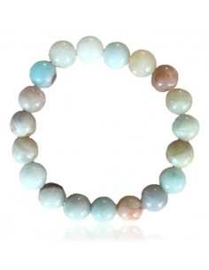 Bracelet amazonite givrée pierre naturelle boules 10 mm