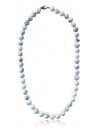 Collier howlite blanche pierres boules 10 mm