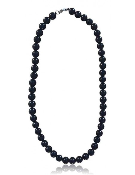 Collier onyx pierres boules 10 mm