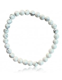 Bracelet pierre howlite boules 6 mm