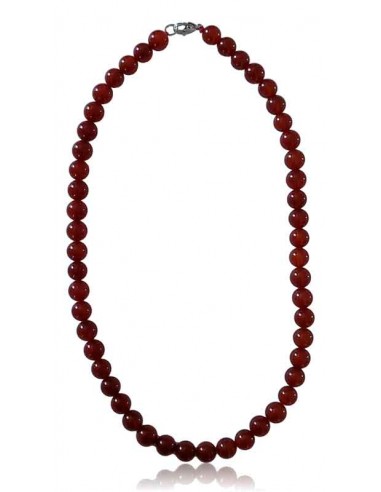 Collier cornaline pierres boules 10 mm