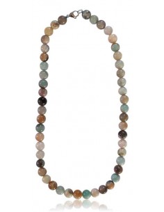 Collier amazonite givrée pierres boules 10 mm