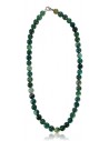 Collier agate verte pierres boules 10 mm