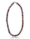 Collier rhodonite pierres boules 10 mm