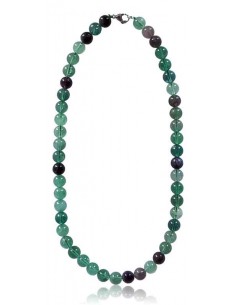 Collier fluorite pierres boules 10 mm