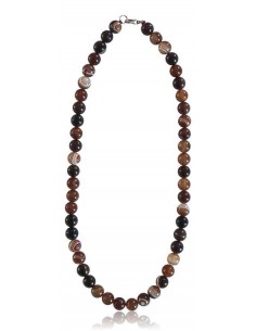 Collier agate du Botswana pierres boules 10 mm