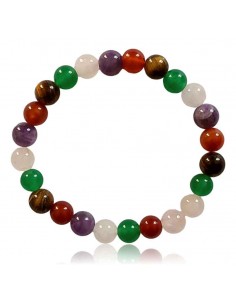 Bracelet chakras pierres naturelles boules 8 mm