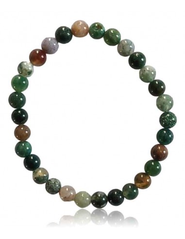 Bracelet agate indienne pierres boules 6 mm