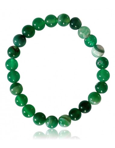 Bracelet agate verte pierres boules 8 mm